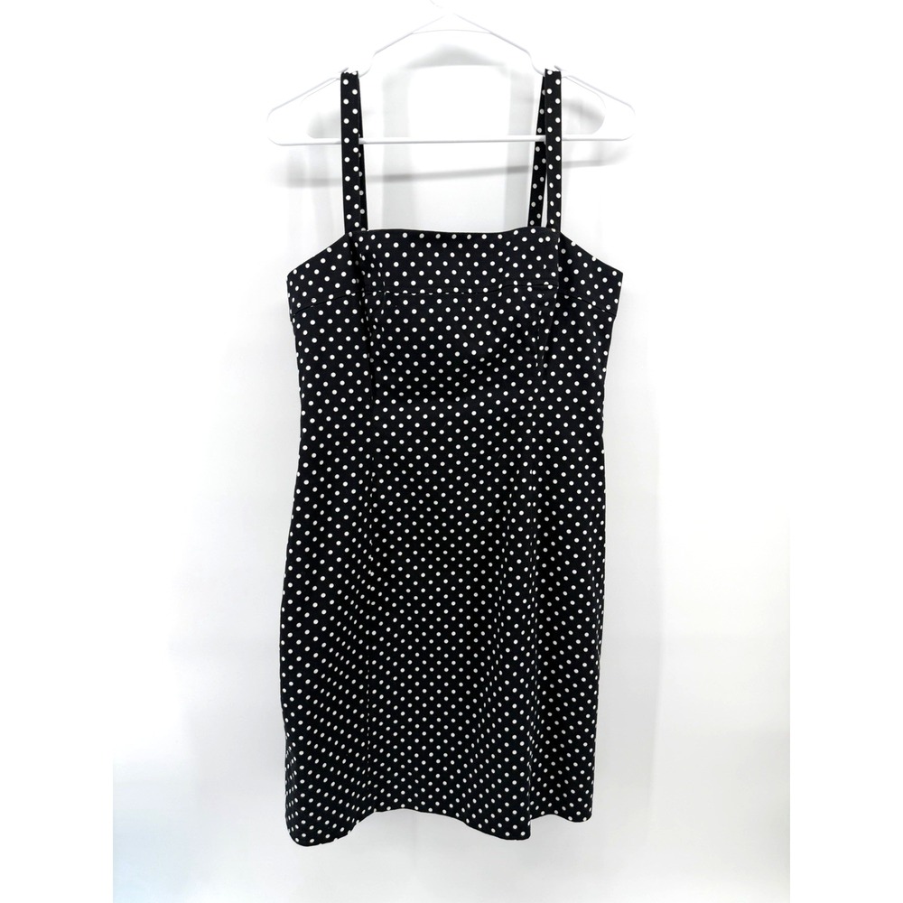 TAHARI Arthur S. Levine Black and White Polka Dot Sundress Basic Lined Women 8P